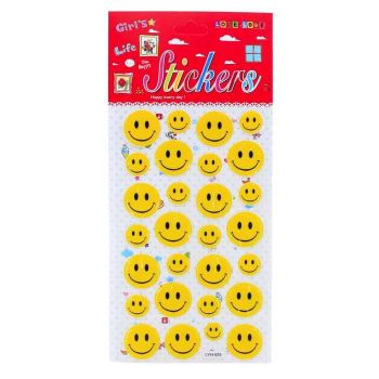 Assorted Embossed Smiley Face Emoji Stickers (30p per sheet)