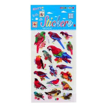 Assorted Embossed Bird Stickers (30p per sheet)