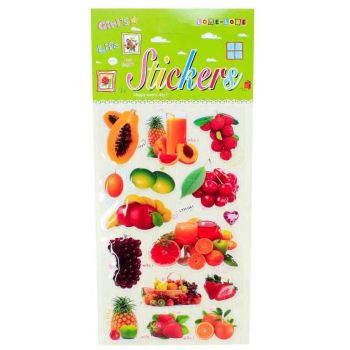 Assorted Embossed Fruit Stickers (30p per sheet)