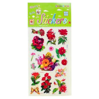 Assorted Embossed Flower Stickers (30p per sheet)