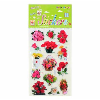 Assorted Embossed Flower Stickers (30p per sheet)