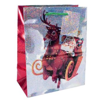 Assorted Holographic Christmas Themed Gift Bags (35p Each)