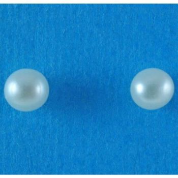 Silver White Freshwater Pearl Stud Earrings (£4.10 Each)