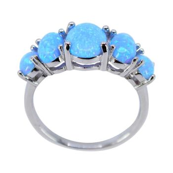 Silver Blue Opal Ring (£7.95 Each)