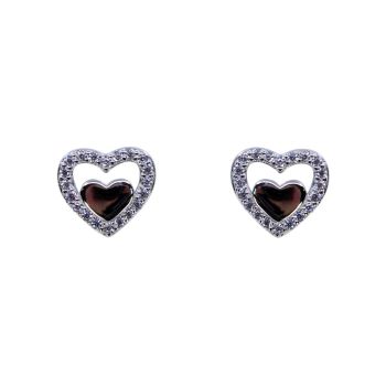 Silver Clear CZ Heart Stud Earrings (£3.50 per pair)