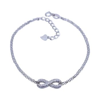 Silver Clear CZ Infinity Bracelet (£4.95 Each)