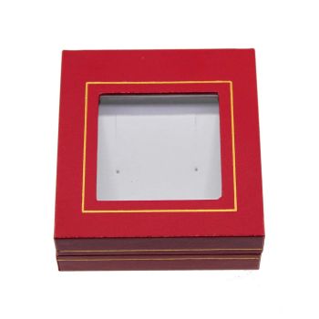 Red Charlotte Leatherette Earring Box (£1.50 Each)