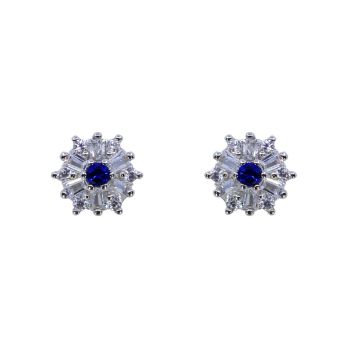 Silver Clear &amp; Sapphire CZ Stud Earrings (£3.50 per pair)