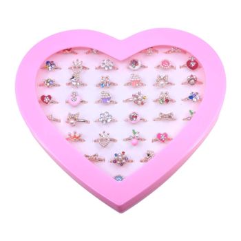 Boxed Assorted Diamante & Pearl Girls Rings (£0.25 Each)