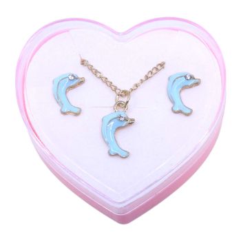 Assorted Enamelled Dolphin Pendant & Stud Earrings Set (£0.80 Each)