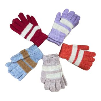 Ladies Winter Knitted Gloves In Assorted Colours (£0.55 Per pair )