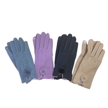Ladies Winter Touch Screen Gloves With Pompom ( £2.25 per pair)