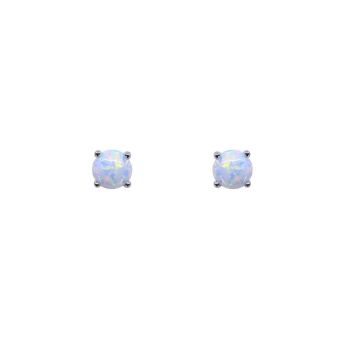 Silver White Opal Stud Earrings (£2.70 per pair)