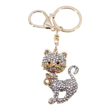 Diamante Cat Bag Charm (£1.60 Each)