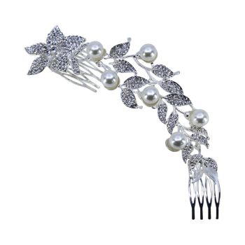 Diamante & Pearl Flower Comb Headdress (£4.50 Each)