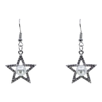 Venetti Diamante & Pearl Pierced Star Drop Earrings (£0.55 per pair)