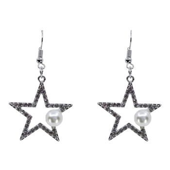 Venetti Diamante & Pearl Pierced Star Drop Earrings (£0.50 per pair)