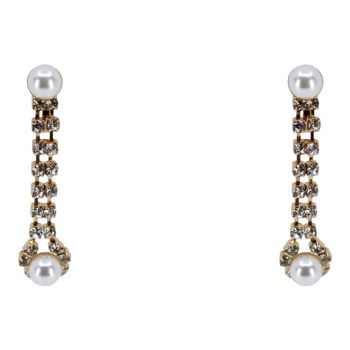 Diamante & Pearl Drop Clip-on Earrings (£1.20 per pair)