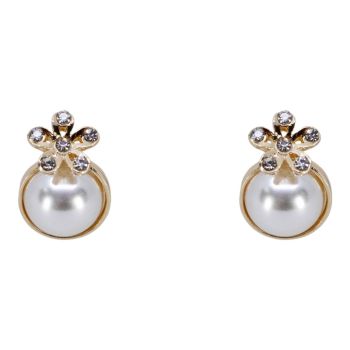 Diamante & Pearl Flower Clip-on Earrings (£1.05 per pair)