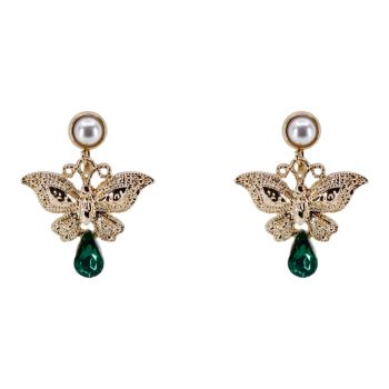 Diamante & Pearl Butterfly Clip-on Drop Earrings (£1.20 per pair)
