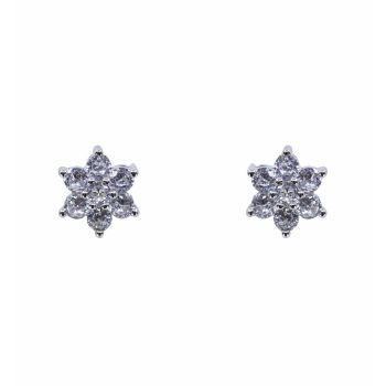 Silver Clear CZ Flower Stud Earrings (£3.95 per pair)