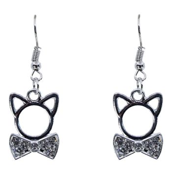 Venetti Diamante Cat & Bow Drop Earrings (£0.45p per pair)