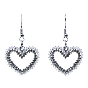 Venetti Diamante & Pearl Heart Drop Earrings (£0.60 per pair)