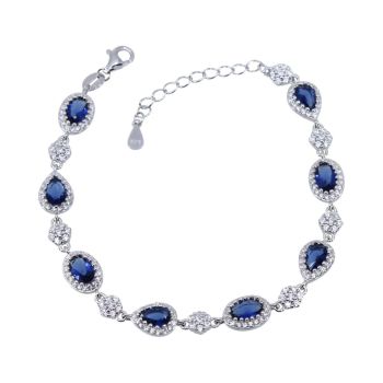 Silver Clear & Sapphire CZ Bracelet (£18.95 Each)