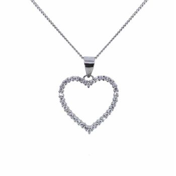 Silver Clear CZ Heart Pendant (£5.50 Each)