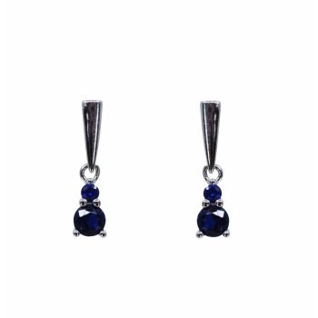 Silver Sapphire CZ Drop Earring (£3.60 per pair)