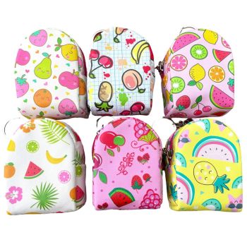 Assorted Fruit Design Back Pack Coin Purse (£0.85 Each )