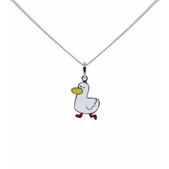 Silver Enamelled Duck Pendant (£3.95 Each)