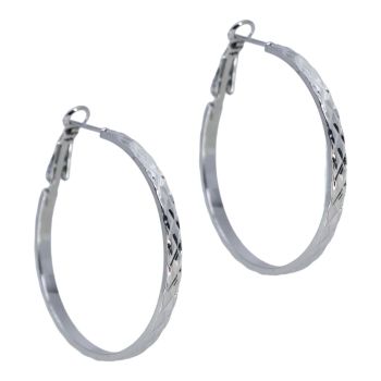Diamond Cut 4cm Hoop Earrings (£0.30p per pair)