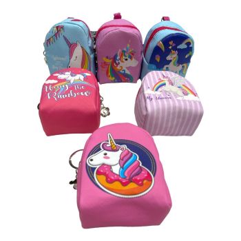 Kids Unicorn Back pack Coin Purse On Key ring-(£0.85 Each )