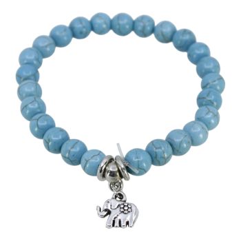 Turquoise Elephant Charm Bracelet (£0.50p Each)