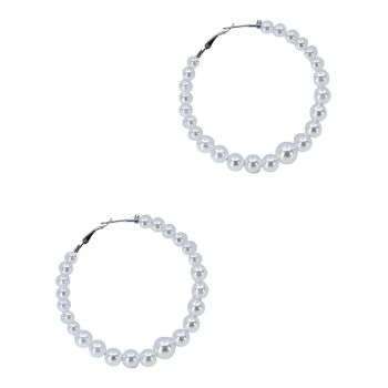 Pearl 6.5cm Hoop Earrings (£0.75p per pair)