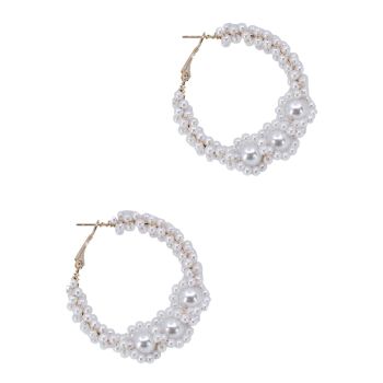Pearl 4.5cm Hoop Earrings (£0.55p per pair)