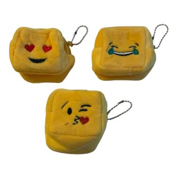 Kids Velvet Cube Emoji Coin Purse - ( £0.50 Each )