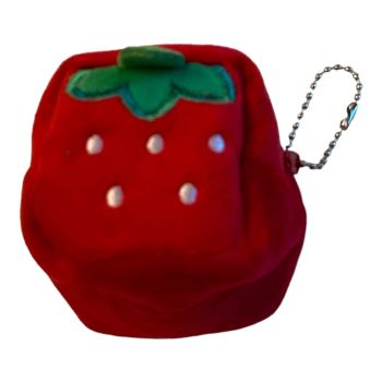 kids Velvet strawberry cube coin purse with key Chain .-( £0.50 Each )