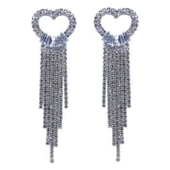 Diamante Pierced Heart Drop Earrings (£2.20 per pair)
