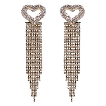 Diamante Pierced Heart Drop Earrings (£2.40 per pair)