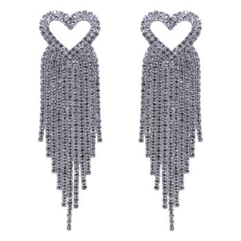 Diamante Pierced Heart Drop Earrings (£2.20 per pair)