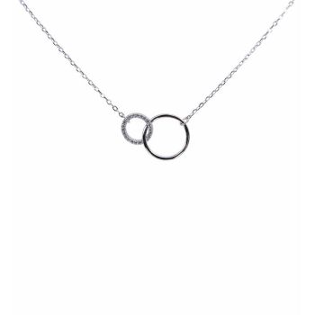 Silver Clear CZ Interlocking Circles Necklace (£5.30 Each)