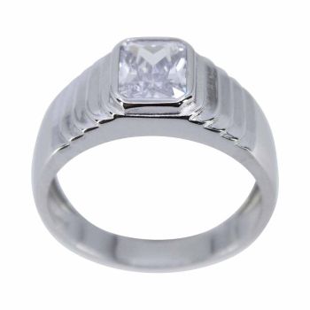 Silver Clear CZ Gents Ring (£9.95 Each)