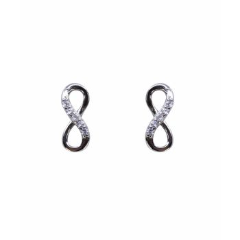 Silver Clear CZ Infinity Stud Earrings (£2.90 per pair)