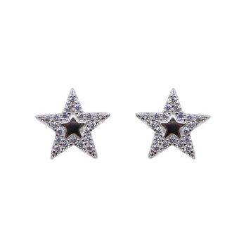 Silver Clear CZ Star Stud Earrings (£3.10 per pair)