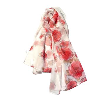 Ladies Floral Print Summer Chiffon scarfs -(£1.60 Each)