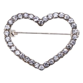 Diamante Heart Brooch (£1.20 Each)