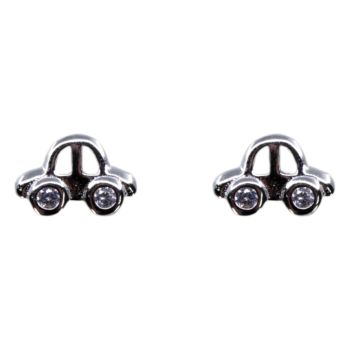 Silver Clear CZ Car Stud Earrings (£2.50 per pair)