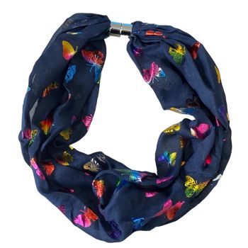 Magnetic Multicolour Foil Butterfly Print Scarf (£1.75 Each)